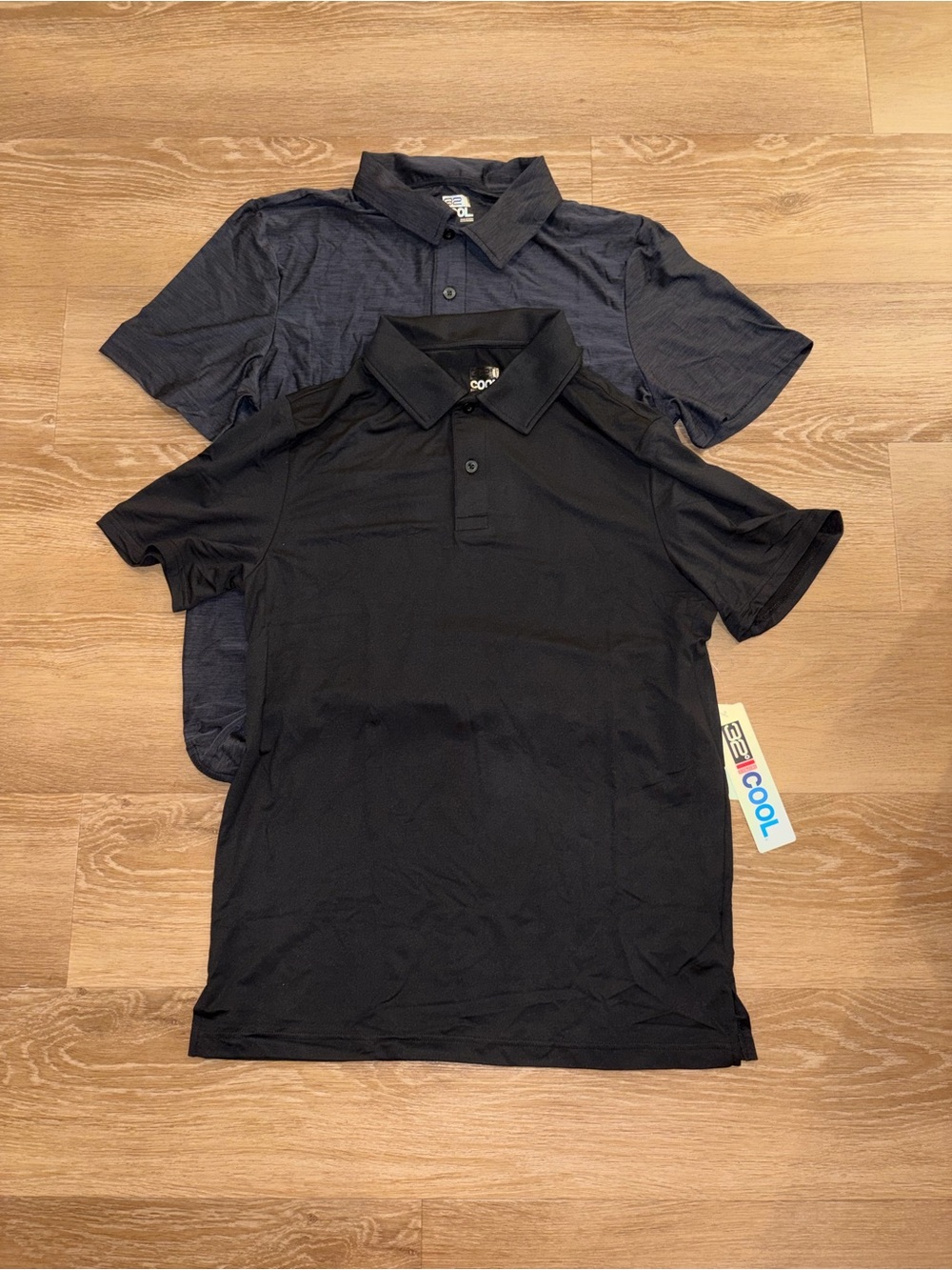 Lot of 2 32 Degrees Cool Men’s Polo Shirts Size M Black Gray Heat Cool NWT - Picture 7 of 9